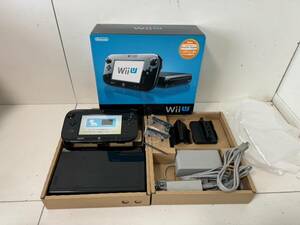 ★1円～★任天堂 Wiiu 本体セット【プレミアム セット】クロ HDD容量 32GB★動作確認済み★ゲームパッド アダプタ