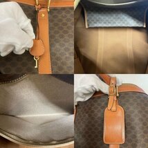 CELINE セリーヌ ボストンバッグ トラベルバッグ 旅行鞄 ブラウン 茶 PVC レザー ヴィンテージ メンズ レディース MC97/2 USED_画像9