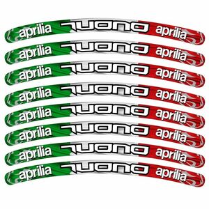 送料無料 Aprilia TUONO Italian flag wheel rim stickers Decal アプリリア イタリア 国旗 ホイル ホイール ステッカー シール デカール