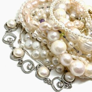 ［淡水パールブレスレット11点おまとめ］f 重量約139.0g 真珠 バロック ケシ ベビーパール pearl bracelet accessory silver 925 CE0