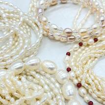 「淡水パールブレスレット10点おまとめ」f 重量約174g 真珠 ケシ ポテト ベビーパール pearl bracelet jewelry pink silver DA0_画像1