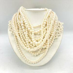 ■パールネックレス10点おまとめ■m約521g 真珠 pearl Pearl 貝パール アクセサリー accessory necklace ネックレス jewelry silver CE0