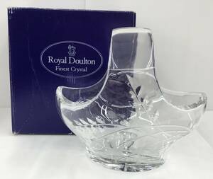 (未使用品）ロイヤルドルトン/Royal Doulton　フォーリングスターバスケット/小物入れ クリスタルガラス W20㎝