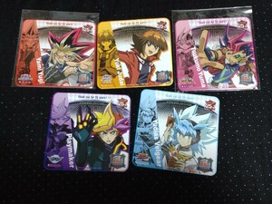 新品未開封 　遊戯王 東京ドーム 決闘者伝説 コースター 遊戯　十代　遊馬　プレイメーカー　ユウディアス　　　5枚セット