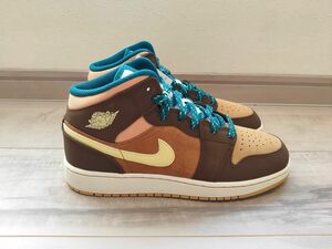 23cm NIKE AIR JORDAN 1 MID GS CACAO WOW ナイキ エアジョーダン 1 ミッド 茶 ブラウン