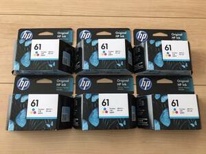  number 8/6 piece set HP 61 original ink cartridge Hewlett Packard 3 color color CH562WA use time limit 2023.6 month picture reference!!