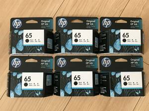 *6 piece set HP 65 original ink cartridge Hewlett Packard black N9K02AA use time limit 2023.10 month picture reference!!