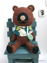  no.2329　Scarf Bear　ハンドメイド　あみぐるみ　クマ_画像1