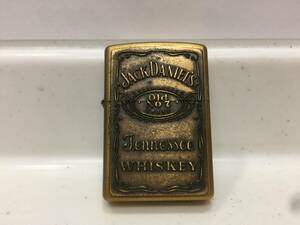 Zippo　ジッポー　JACK DANIEL'S　ジャックダニエル　old NO.7　1999年製　ソリッドブラス　メタル張り　　　T457　　　　KJ1