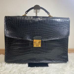 1円 超希少 クロコダイル CELINE セリーヌ ビジネスバッグ ハンドバッグ 黒　ブラック