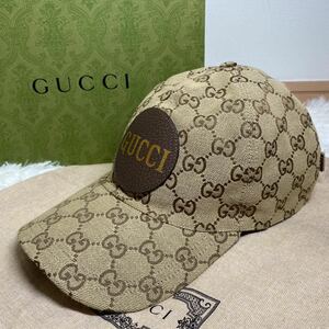 1円 新品同様 未使用品 GUCCI グッチ 576253 GGキャンバス キャップ メンズ