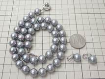 N772　ヴィンテージ ネックレス MAJORICA マジョリカパール 10mmサイズ イヤリングセット 925 SILVER アクセサリー Vintage necklace_画像10