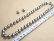 N772　ヴィンテージ ネックレス MAJORICA マジョリカパール 10mmサイズ イヤリングセット 925 SILVER アクセサリー Vintage necklace_画像7