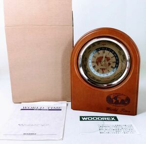 WOODREX☆ウッドレックス 置き時計　World Time ワールドタイム
