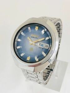 SEIKO advan アドバン 6106-7670 自動巻き デイデイト 25石 カットガラス ブルー文字盤 メンズ 稼働 フェイスのみ B1