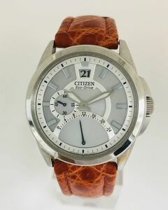 CITIZEN エコドライブ ソーラー デイト J304-S075033 シルバー文字盤 メンズ 稼働 C4⑩-6