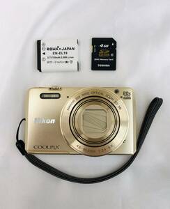 Nikon coolpix S7000 デジカメ ゴールド 通電ok バッテリー付き B1