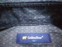 未使用／メンズL◇Golden Bear ゴールデンベア◇ボタンダウン長袖シャツ／ワンポイント有　デニムカラーに細か模様_画像4