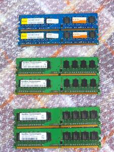 ★チェック済み★DIMM DDR2 SDRAM 1GB 2枚ペア3組計6枚セット