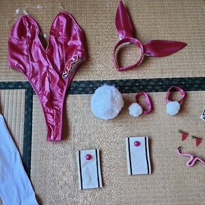 勝利の女神　NIKKE バイパー バニー 　Sサイズ同等　一円スタートコスプレ衣裳　(タイツは伝染しています)ピンクと白　カチューシャ