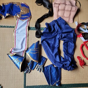 FGO　新宿のアサシン 燕青　Mサイズ同等　一円スタートコスプレ衣装 　(甲冑と手足パーツと青い帯は使用感があります、キズと色落ち)