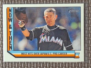 2016 Topps Heritage #3 ICHIRO SUZUKI Then & Now Miami Marlins New York Yankees Seattle Mariners Orix Blue Wave