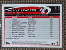 2012 Topps #119 AL Active Leaders ICHIRO SUZUKI/JOE MAUER/VLADIMIR GUERRERO Batting Average Leaders_画像2