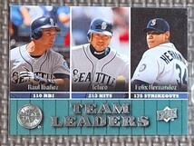 2009 Upper Deck Series 1 #451 Team Leaders RAUL IBANEZ/ICHIRO/FELIX HERNANDEZ Seattle Mariners_画像1