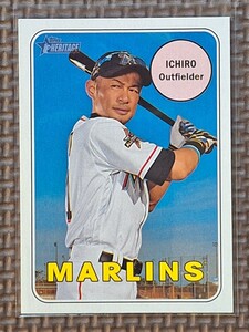 2018 Topps Heritage #300 ICHIRO SUZUKI Miami Marlins New York Yankees Seattle Mariners Orix Blue Wave