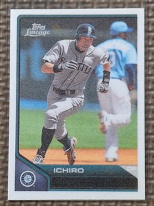 2011 Topps Lineage #TCS36 ICHIRO SUZUKI Cloth Sticker Seattle Mariners Orix Blue Wave