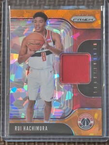 2019-20 Panini Prizm #SS-RUI RUI HACHIMURA RC Prizm Orange Cracked Ice Sensational Swatches Washington Wizards Los Angeles Lakers