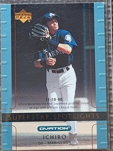 2002 Upper Deck Ovation #90 ICHIRO SUZUKI Superstar Spotlights Seattle Mariners Orix Blue Wave