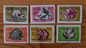 ハンガリー　1958年　貯蓄　6種　未使用切手