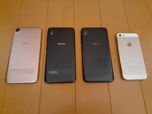 【送料無料】ASUS ZenFone Live L1 ZA550KL　×3台　+　iPhone5s　A1453　合計4台　サブ機に　ジャンク