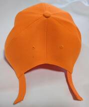 【1円出品】野球帽子オレンジ 橙 ポリエステル100% 後ろのマジックテープでサイズ調節可能_画像5