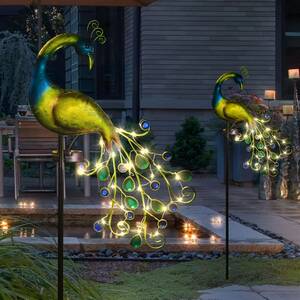 孔雀 オブジェ 置物 屋外照明 ソーラー ガーデン ライト 防水 装飾品 アクセサリー