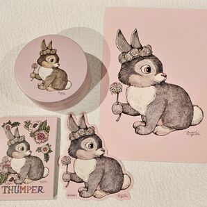 ヒグチユウコ とんすけ THUMPER ハンドクリーム ステーショナリーセット ポストカード ステッカー