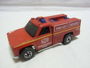 ★ミニカー マテル MATTEL ホットウィール HOT WHEELS 1974 緊急消防車 RESCURE FIRE TRUCK FIRST AID レトロ玩具 ビンテージ 当時物★60