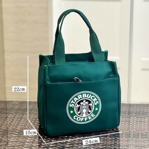 スタバ ハンドバック　トートバッグ ランチバッグ　ブラック　キャンバス　 大容量　黒トートバッグ　 かばん　海外　新品_画像8