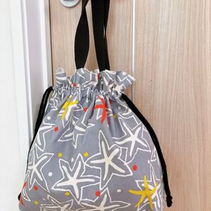 ハンドメイド 巾着バッグ ヒトデ