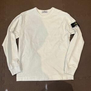 美品 44,000円STONE ISLAND ストーンアイラン　クルーネック 長袖Tシャツ カットソー 長袖 白 カジュアルズ　フーリガン　ロンハーマン