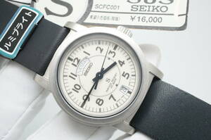B98●作動良好 未使用デッドストック 希少レア SEIKO セイコー SUS 純正ベルト尾錠 7N33-6050 1995年製 蓄光文字盤 メンズ腕時計 クォーツ