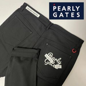 サイズ6/新品」通年/オールシーズン/PERLYGATES パーリーゲイツ/メンズパンツ カッコイイ　オシャレ　ストレッチロングパンツ　黒　