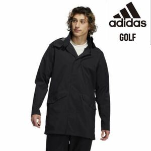 【L】新品定価24200円/adidas golf/アディダス/ゴルフ/メンズ/ウインドブレーカー/コート /撥水/ジャケット/ミドルコート/黒/ブラック