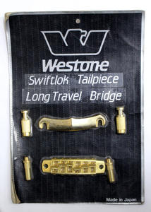 未開封品 Westone ウエストン / Swiftlok Tailpiece & Long Travel Bridge ゴールド テールピース ブリッジ ギターパーツ