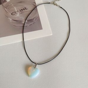 天然石ネックレス シルバー系 ペンダント クリスタルガラス ネックレス アクセサリー 45cm