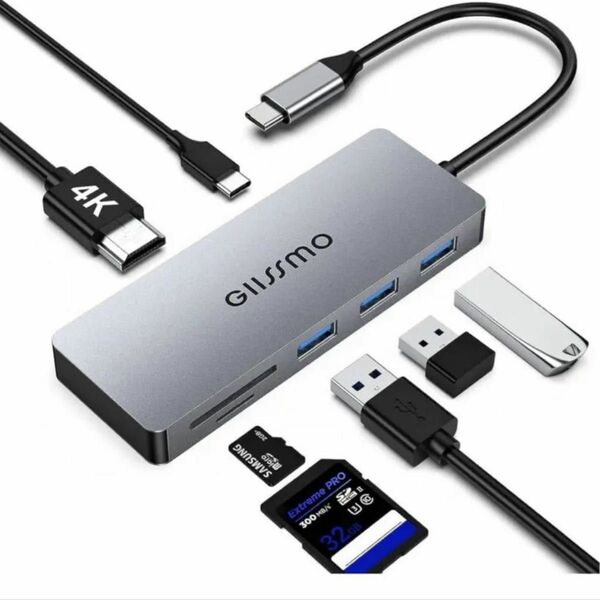 GIISSMO USB C ハブ アダプタ 7IN1 USB Type-C ハブ マルチポート 4K HDMI