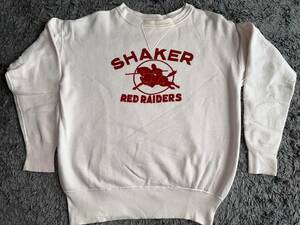 ★ビンテージ　スウェット　★SHAKER RED RAIDERS　白 ★前V 貼り付け　 ★１９５０～６０年代★ヴィンテージ古着　VINTAGE スエット