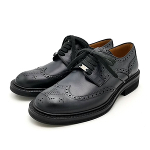 送料無料 美品 ルイヴィトン ビジネスシューズ 靴 レースアップ ウィングチップ BA0044 5 25cm相当 黒系 メンズ