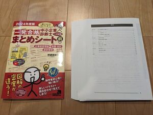 裁断済　中小企業診断士１次試験一発合格まとめシート　一目でわかる！覚えてしまう！　２０２４年度版前編 野網美帆子／著 